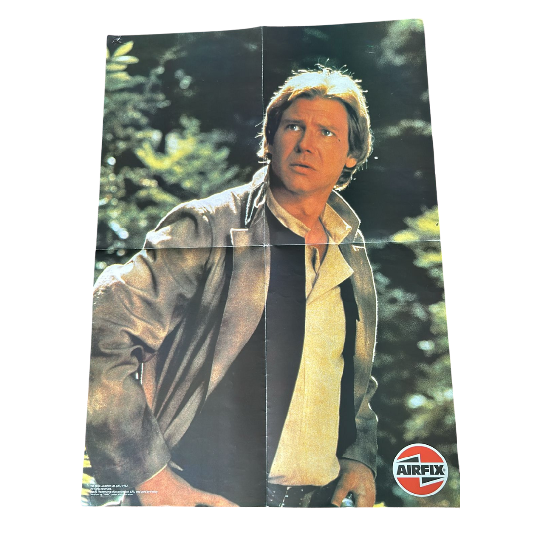 Vintage Star Wars 1983 Airfix 2-Sided Poster Leia gold bikini & Han Solo