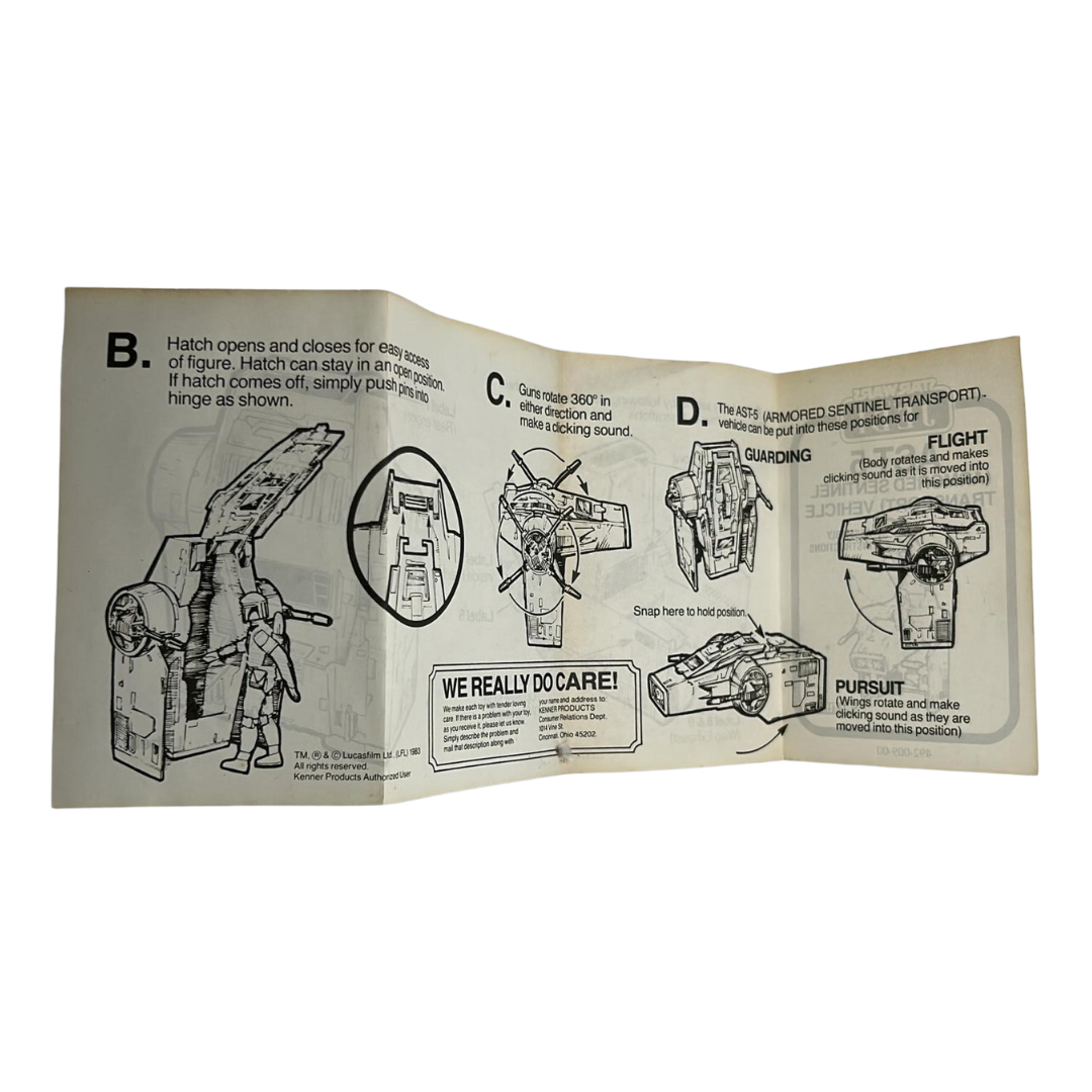Vintage Star Wars AST-5 instructions by Kenner MINI RIG 464