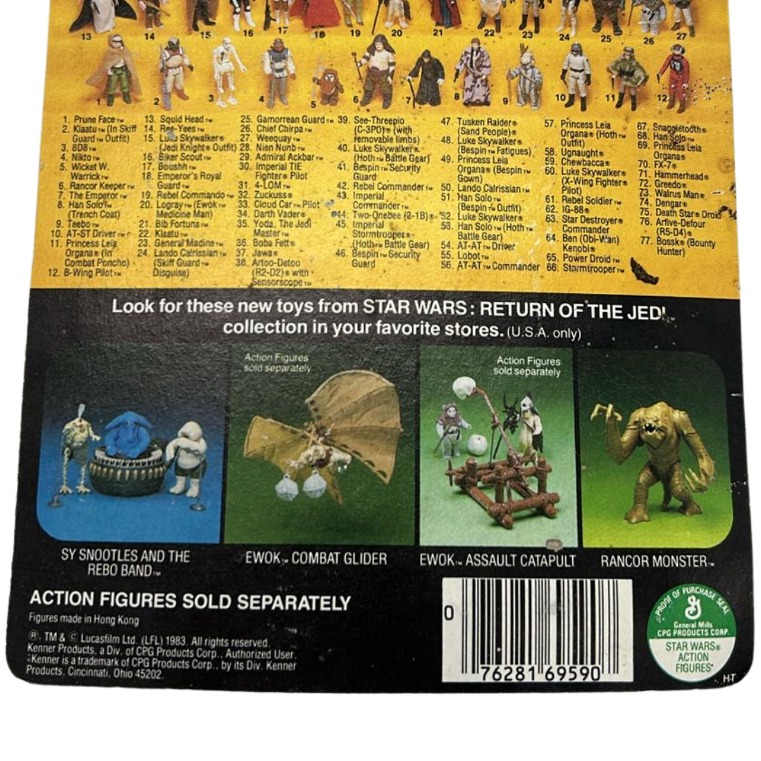 Vintage Star Wars Emperors Royal Guard ROTJ cardback 77 back