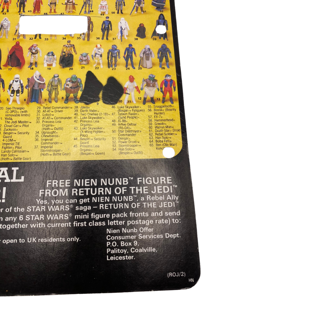 Vintage Star Wars Palitoy Original 1983 Luke Skywalker Jedi Knight cardback hole