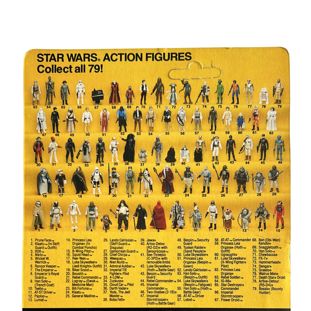 Vintage Star Wars Teebo Ewok cardback 79 back