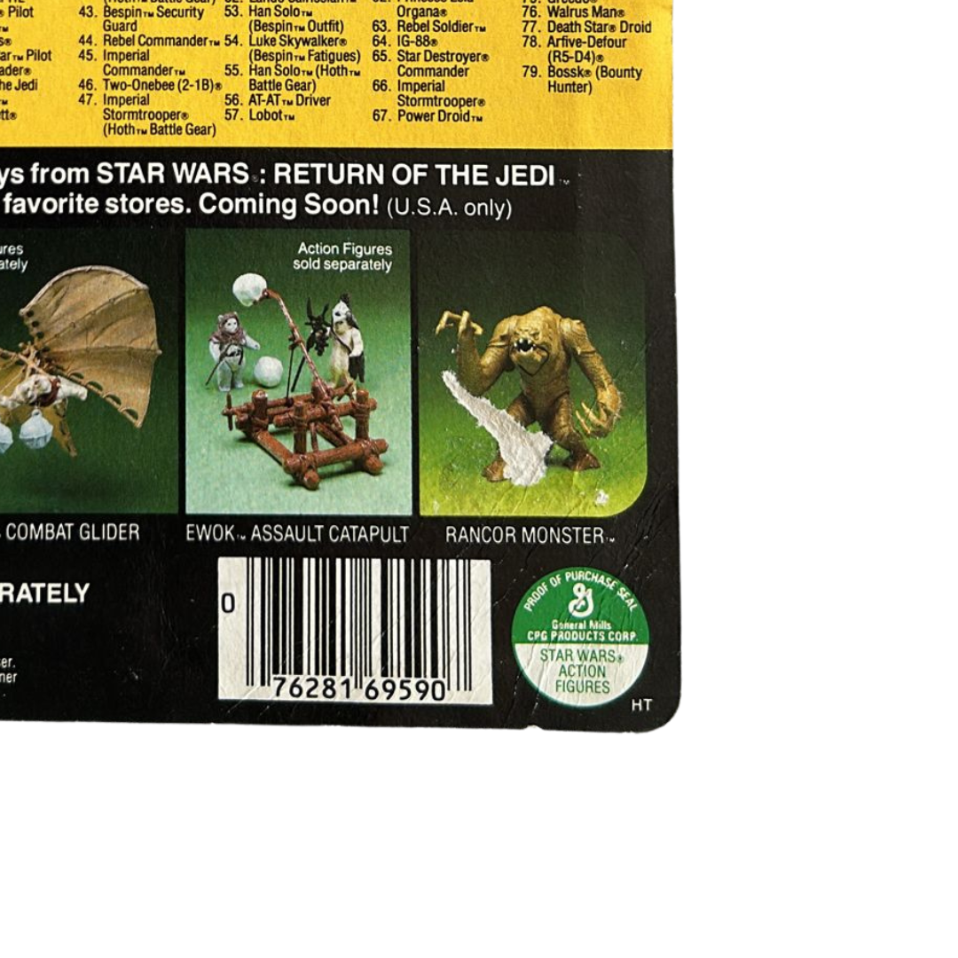 Vintage Star Wars Teebo Ewok cardback 79 back