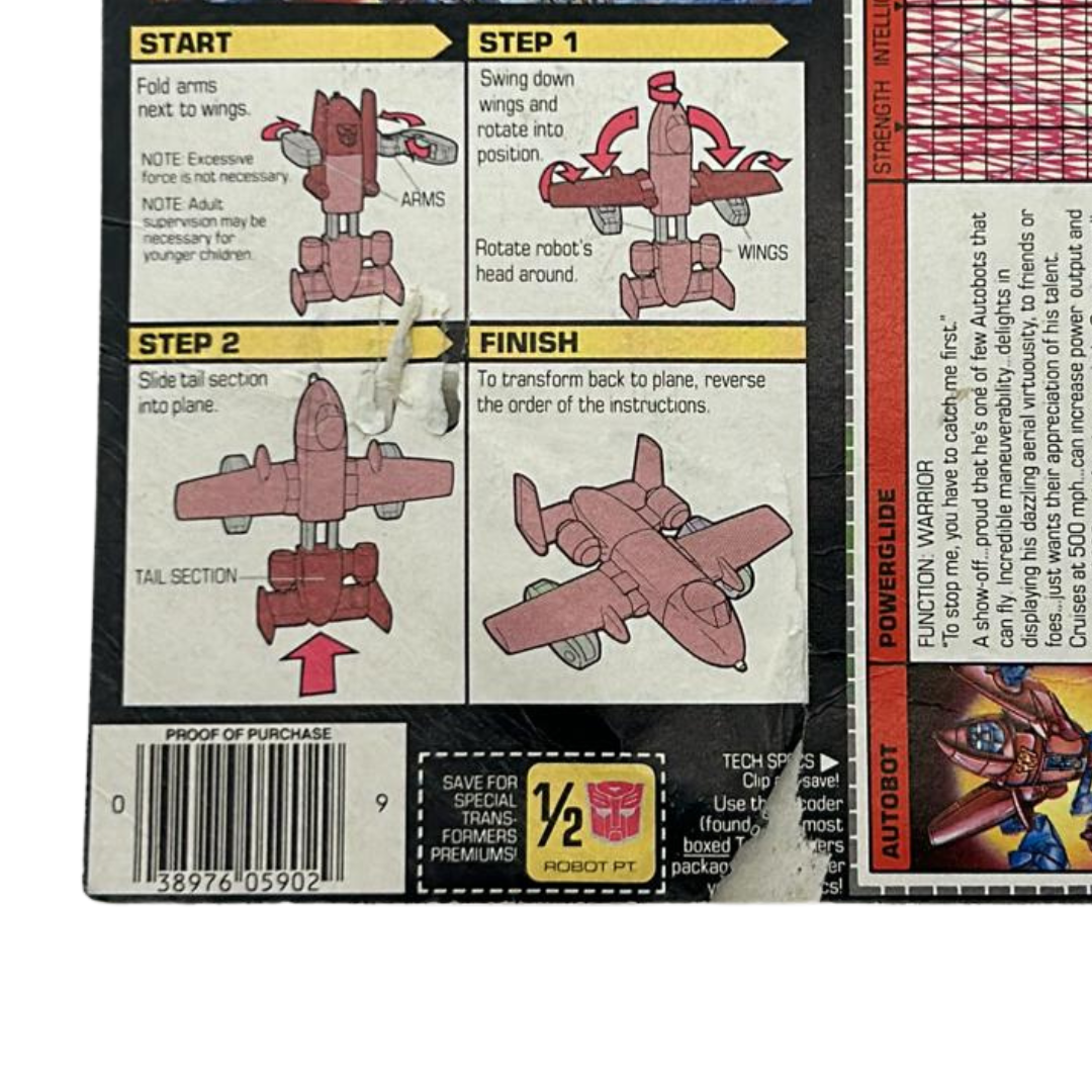 Transformers G1 Powerglide Mini-Autobot with original bubble and card