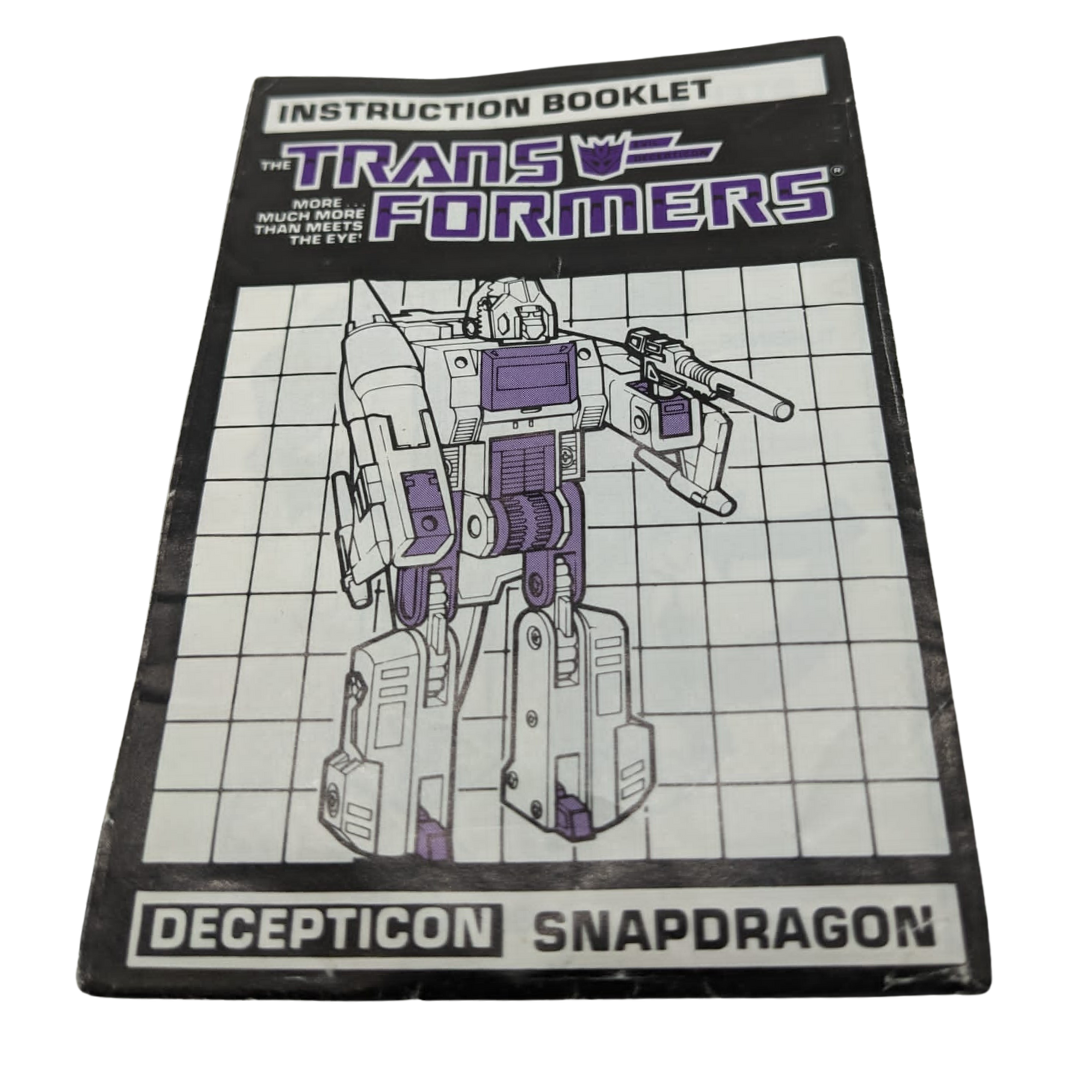 Transformers G1 Snapdragon Headmaster instructions booklet