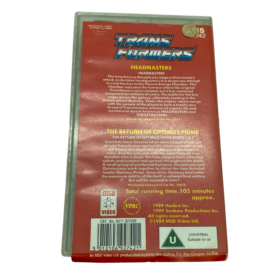 Transformers Headasters & The Return Of Optimus Prime case only VHS Video