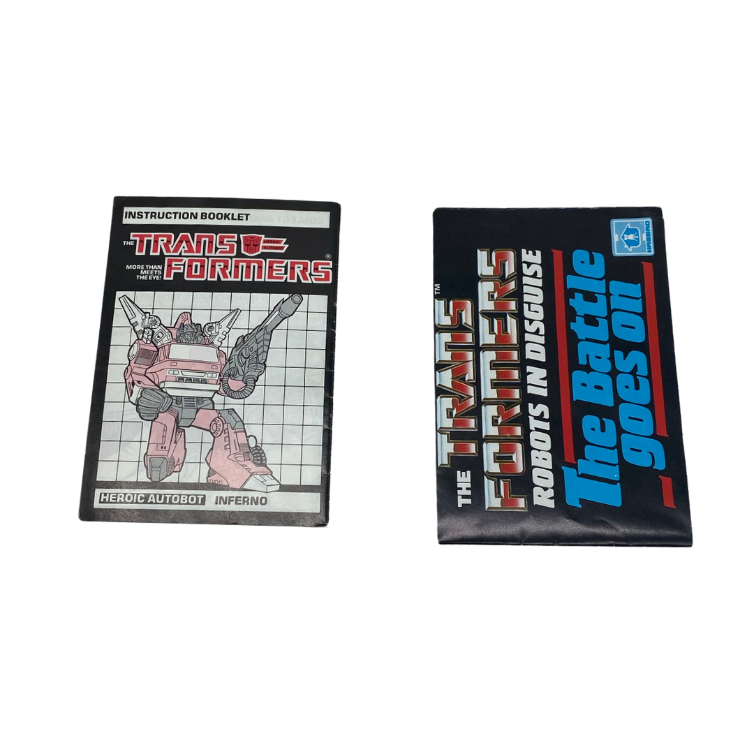 Transformers G1 Inferno Fire engine complete with paperwork 97B