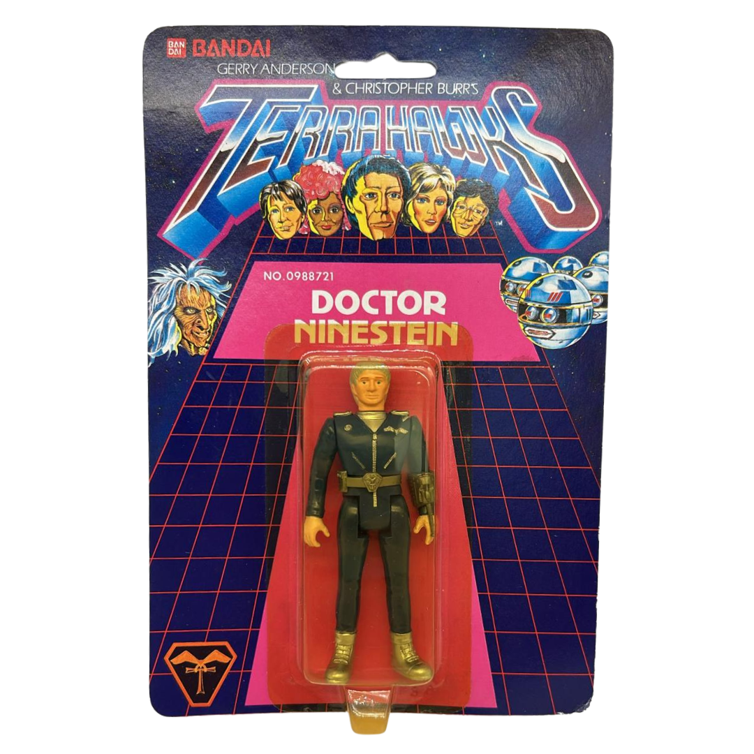 Terrahawks Doctor Ninestein moc mint on card by Bandai