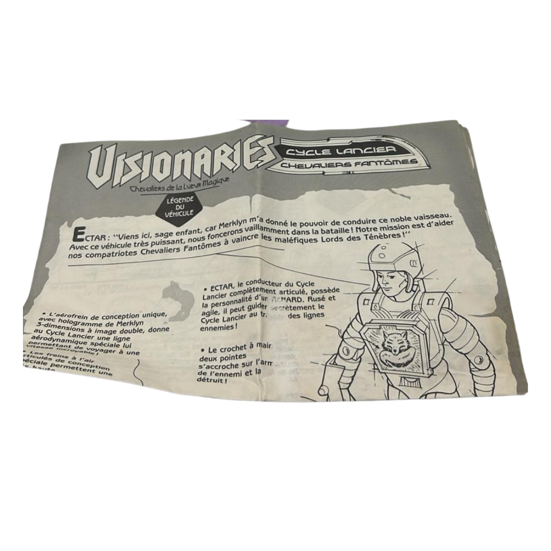 Visionaries Lancer Cycle instructions sheet