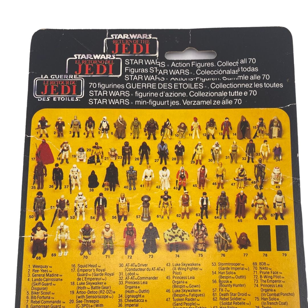 Vintage Star Wars Yoda Jedi Master Tri-Logo ROTJ cardback Palitoy