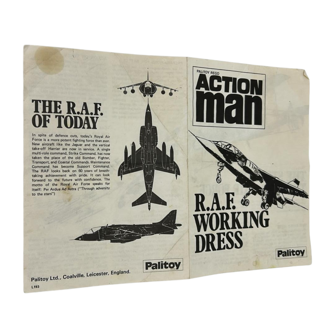 Action Man RAF Working Dress Manual instructions original Palitoy VAM 641