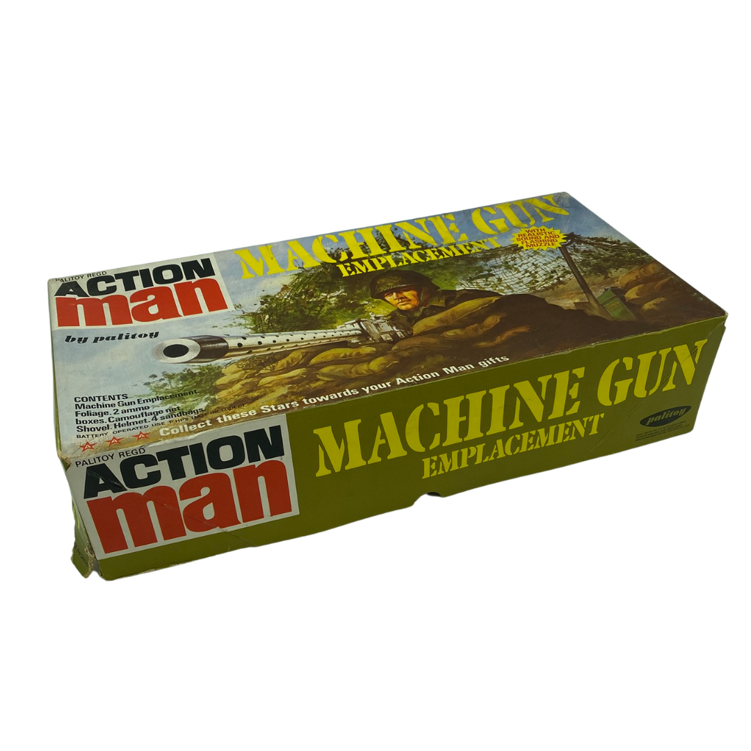 Action Man Machine Gun Emplacement in box by Palitoy near complete untested