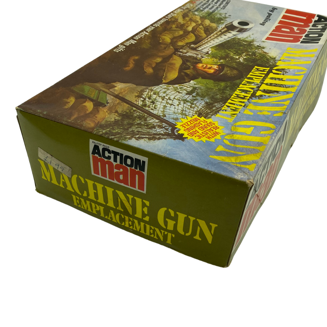 Action Man Machine Gun Emplacement in box by Palitoy near complete untested