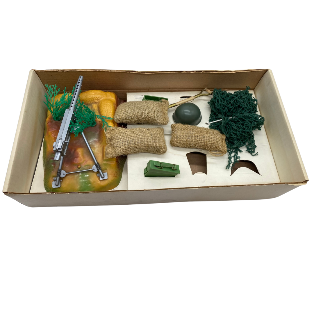 Action Man Machine Gun Emplacement in box by Palitoy near complete untested