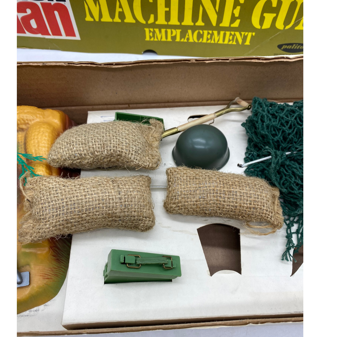 Action Man Machine Gun Emplacement in box by Palitoy near complete untested