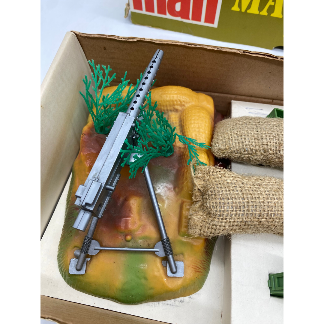 Action Man Machine Gun Emplacement in box by Palitoy near complete untested