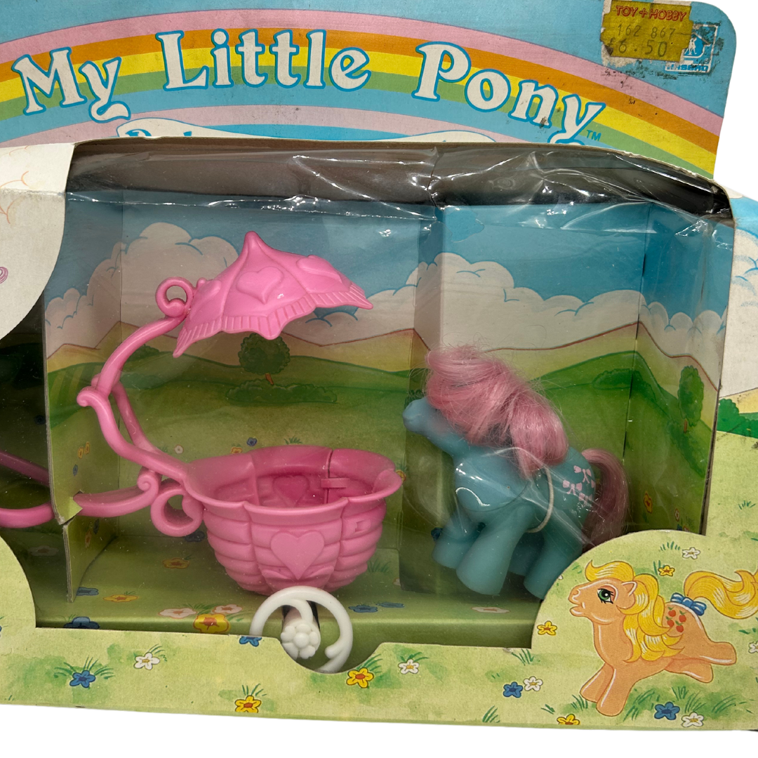 My Little Pony Baby Pony Stroller G1 with Baby Bow tie with box & inserts