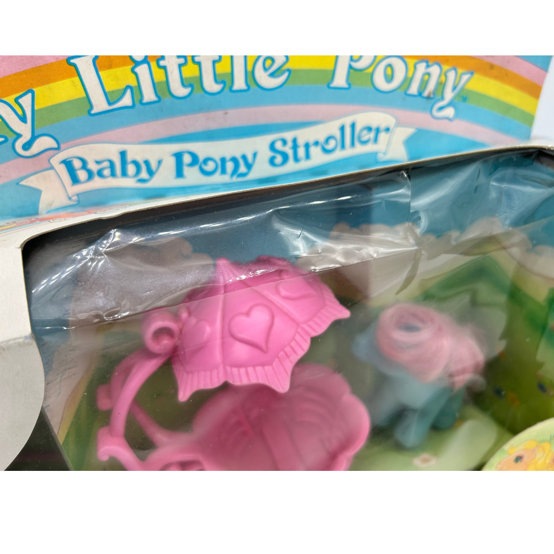 My Little Pony Baby Pony Stroller G1 with Baby Bow tie with box & inserts
