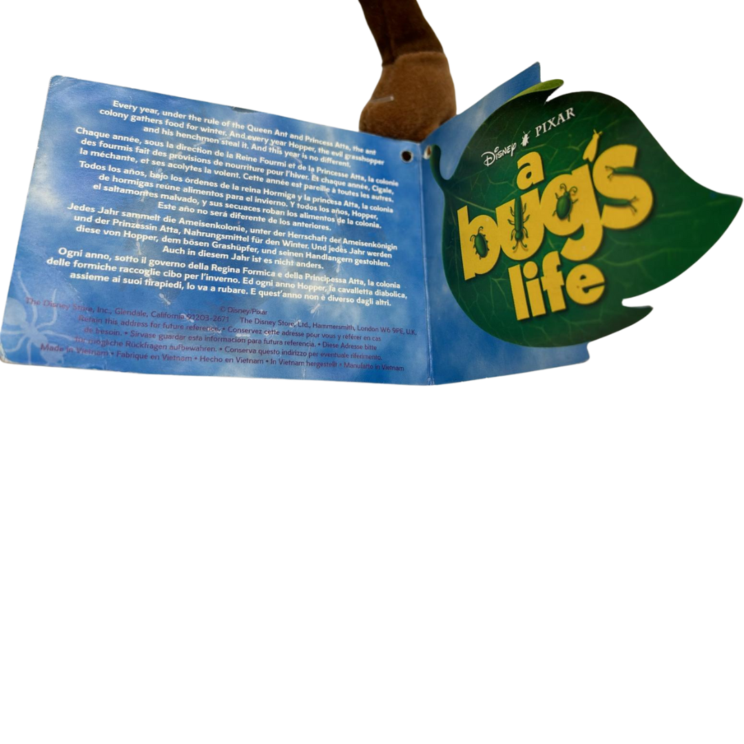 Disney Store Bugs Life Plush Soft Toy Beanie Hopper 8” New Retired Vintage
