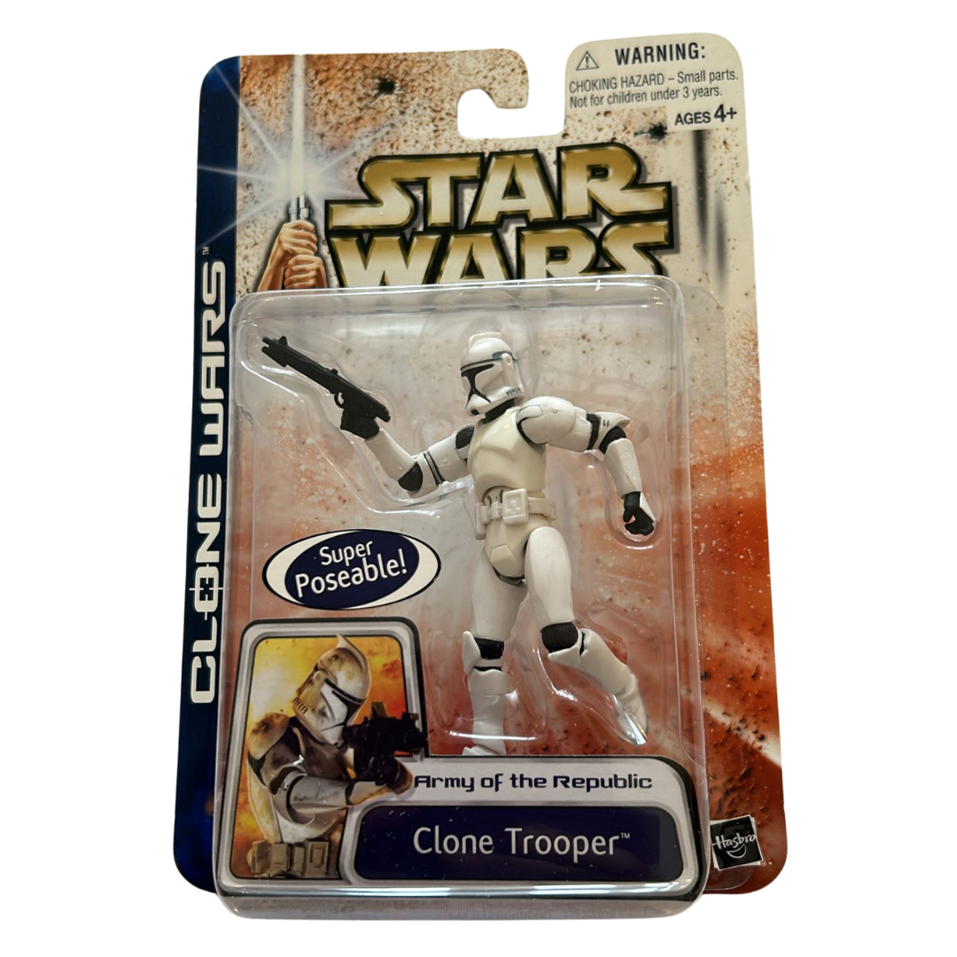 Star Wars Clone Wars 2003 Action Figure Clone Trooper #50 Army of Republic moc