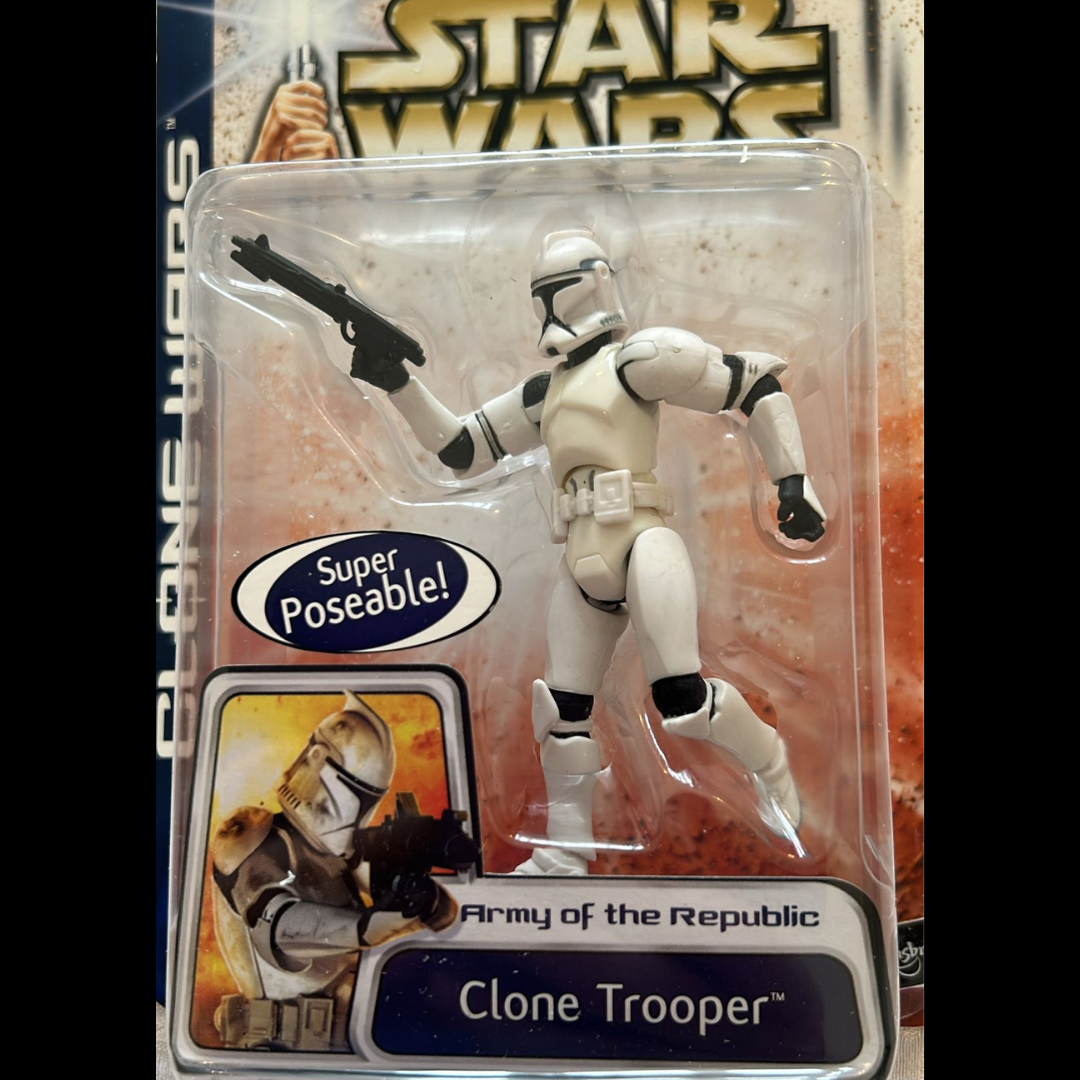 Star Wars Clone Wars 2003 Action Figure Clone Trooper #50 Army of Republic moc