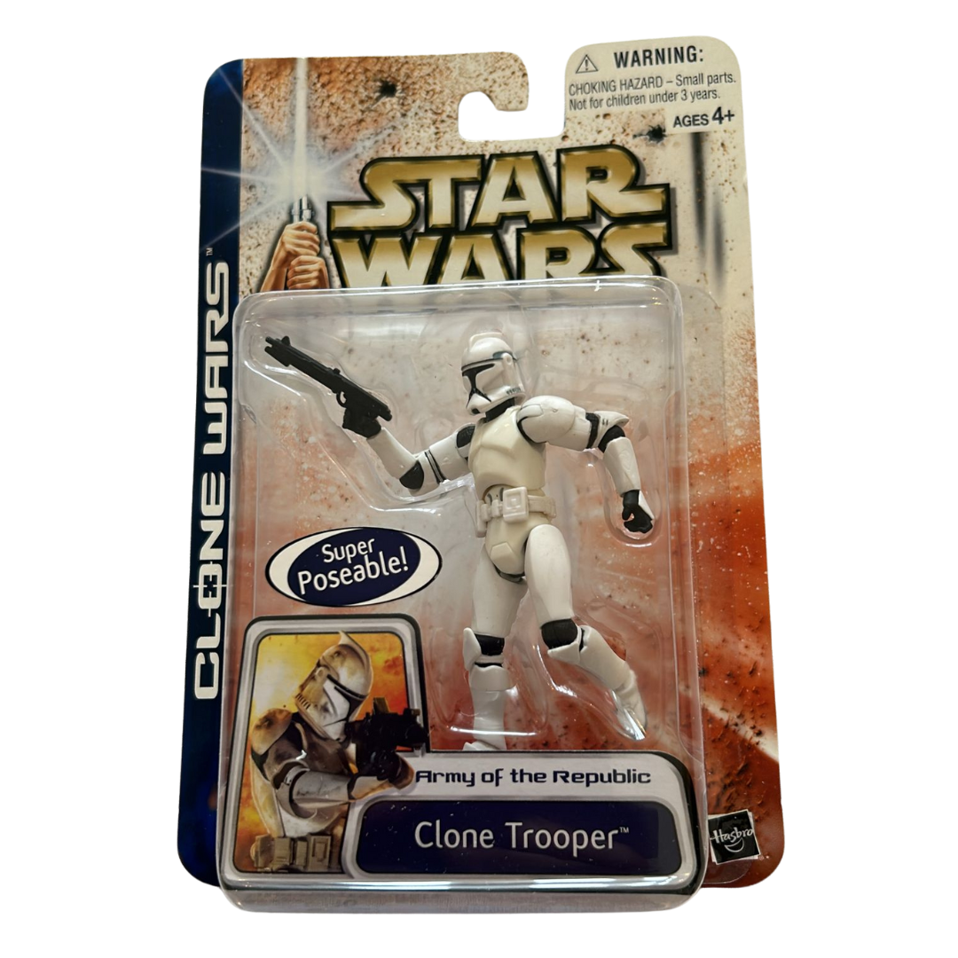 Star Wars Clone Wars 2003 Action Figure Clone Trooper #50 Army of Republic moc