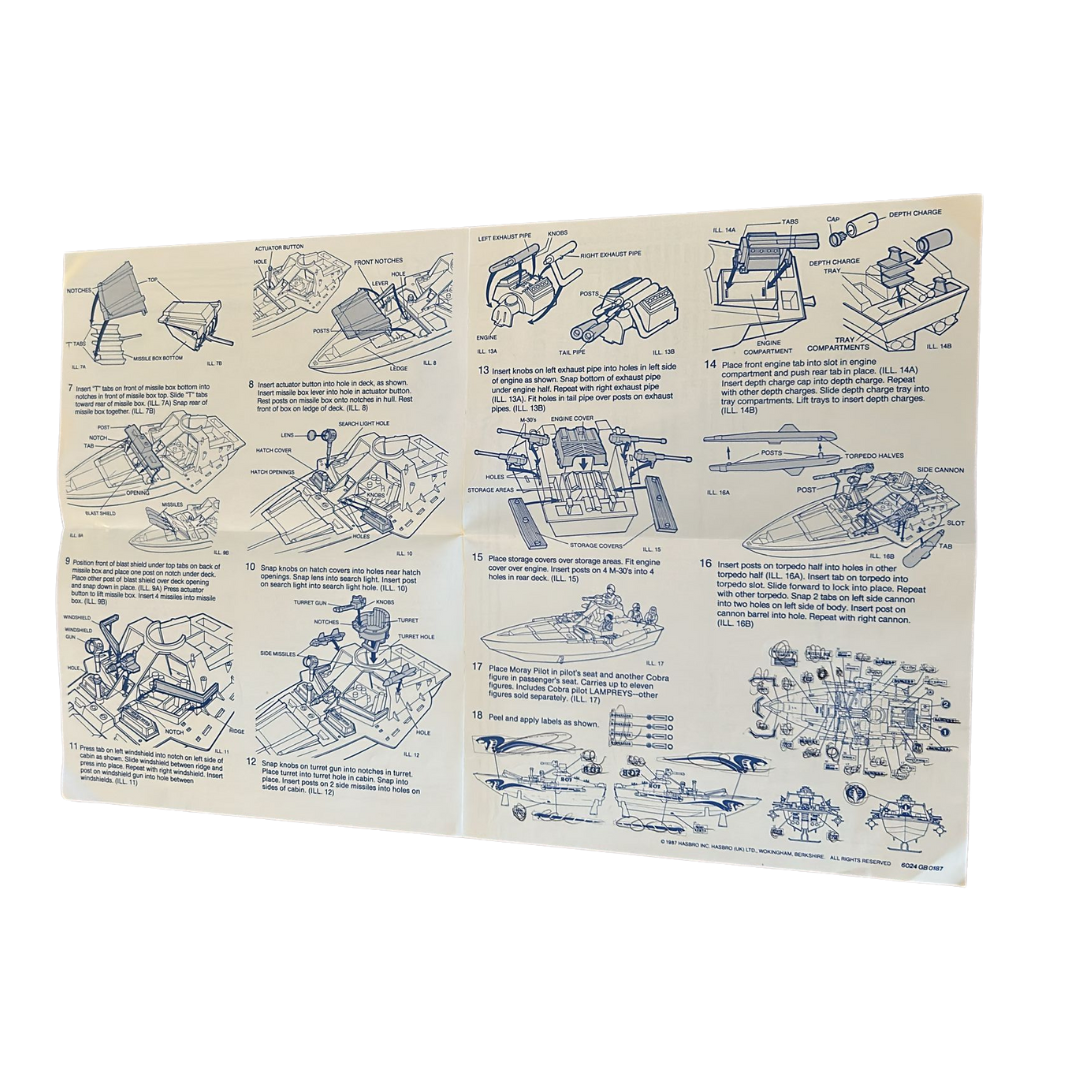 Action Force / GI Joe Cobra Moray / Hydrofoil instructions blueprints 562E