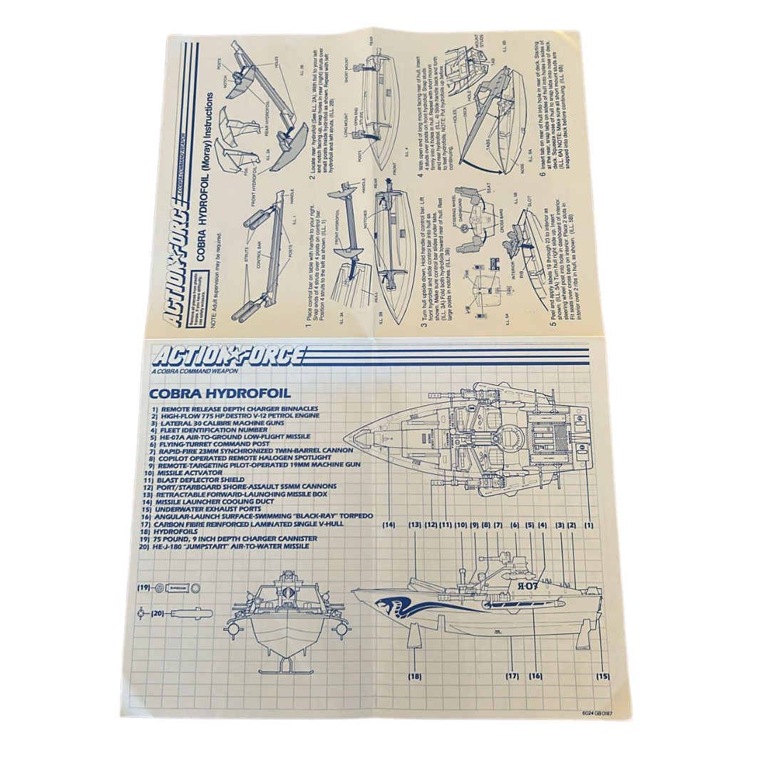 Action Force / GI Joe Cobra Moray / Hydrofoil instructions blueprints 562E