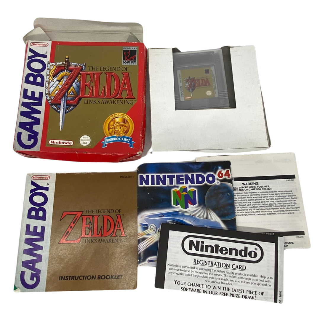 Nintendo Gameboy The Legend Of Zelda Link's Awakening game, box & instructions
