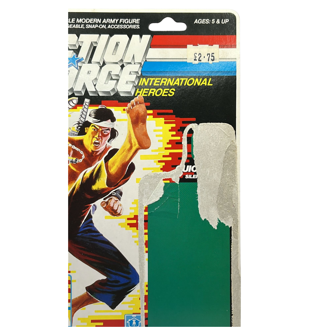 GI Joe, Action Force Quick Kick Silent Weapons original cardback backing card