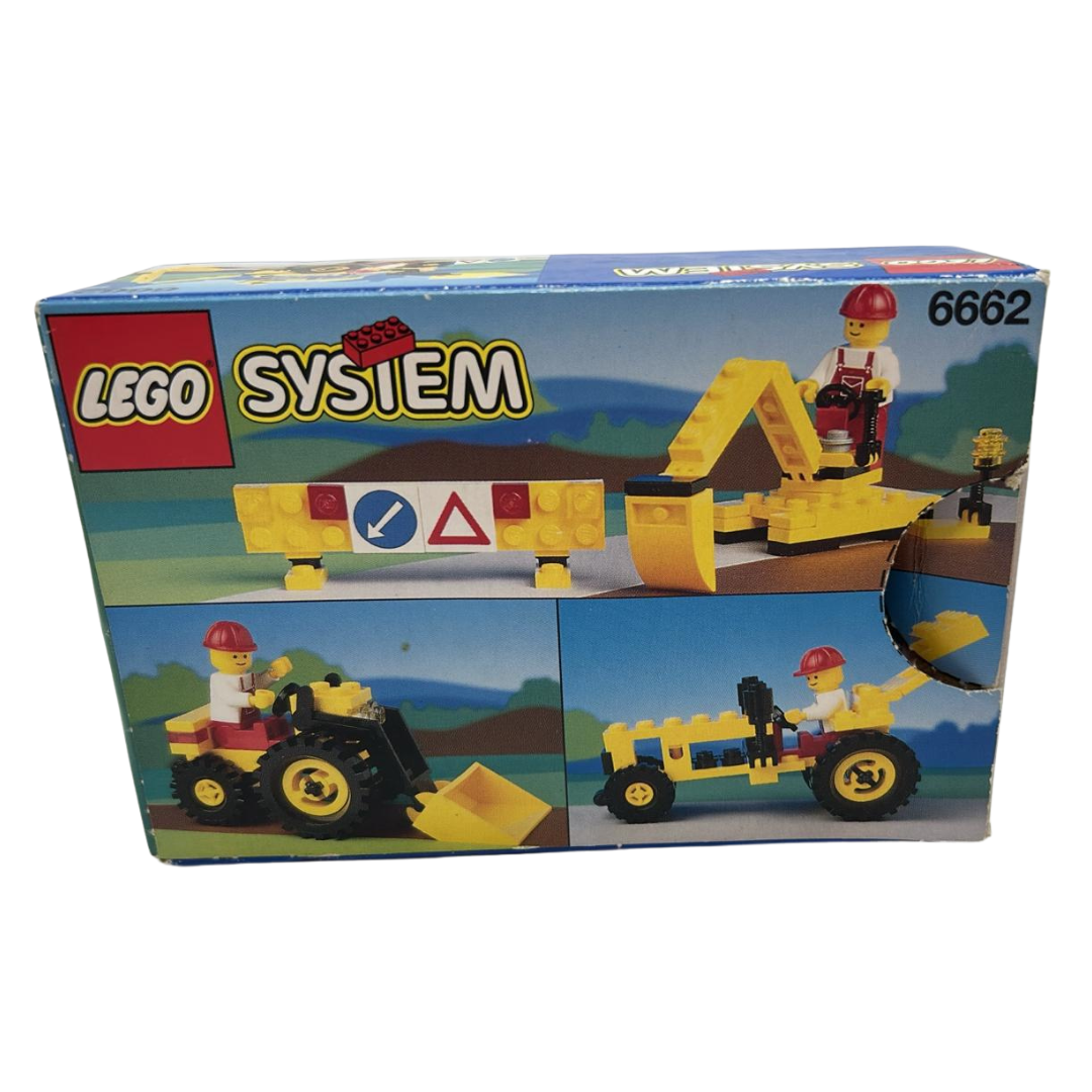 Lego 6662 Backhoe digger 1992 with box near complete