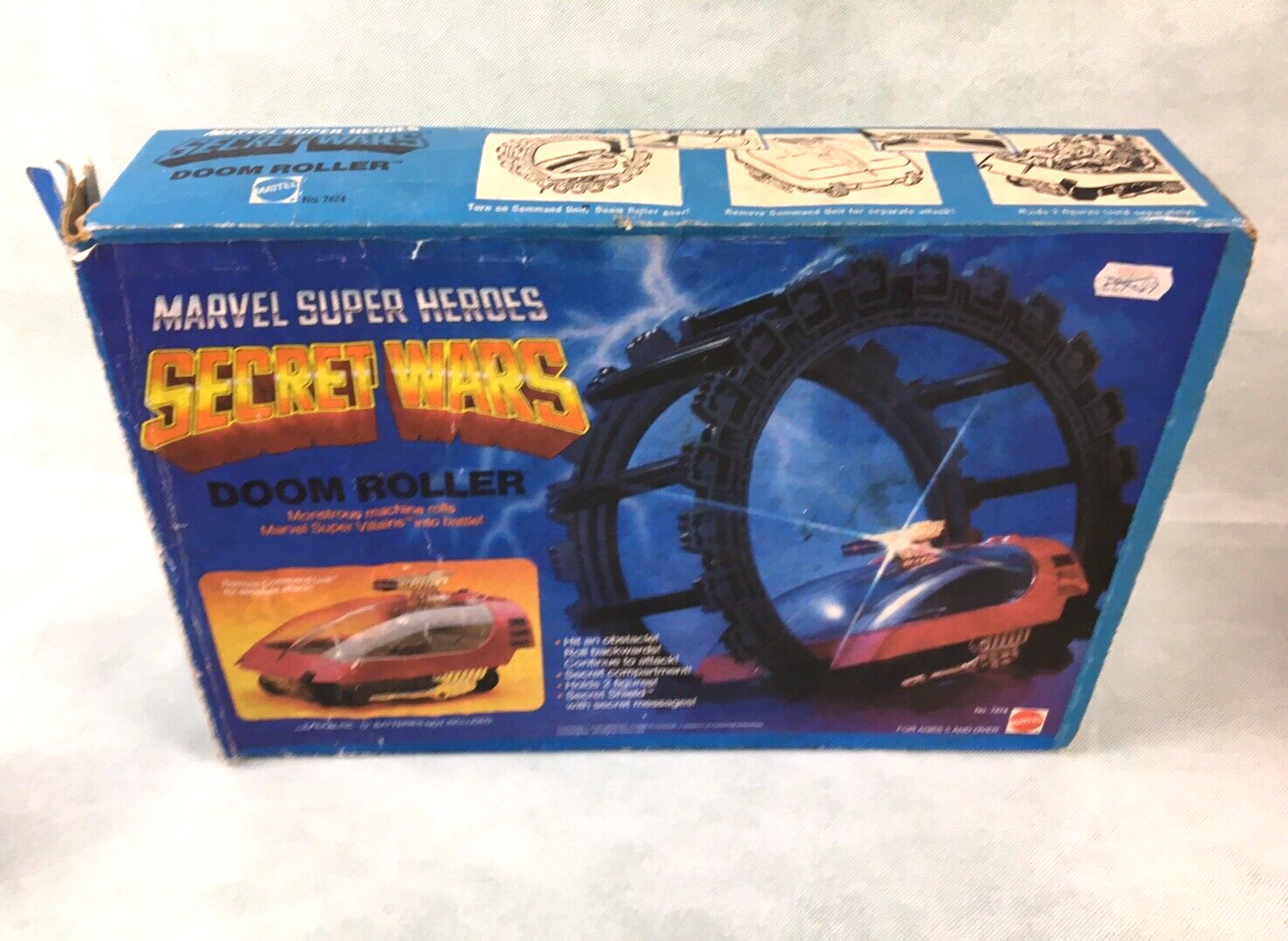 Marvel Secret Wars Doom Roller with box near complete and working
