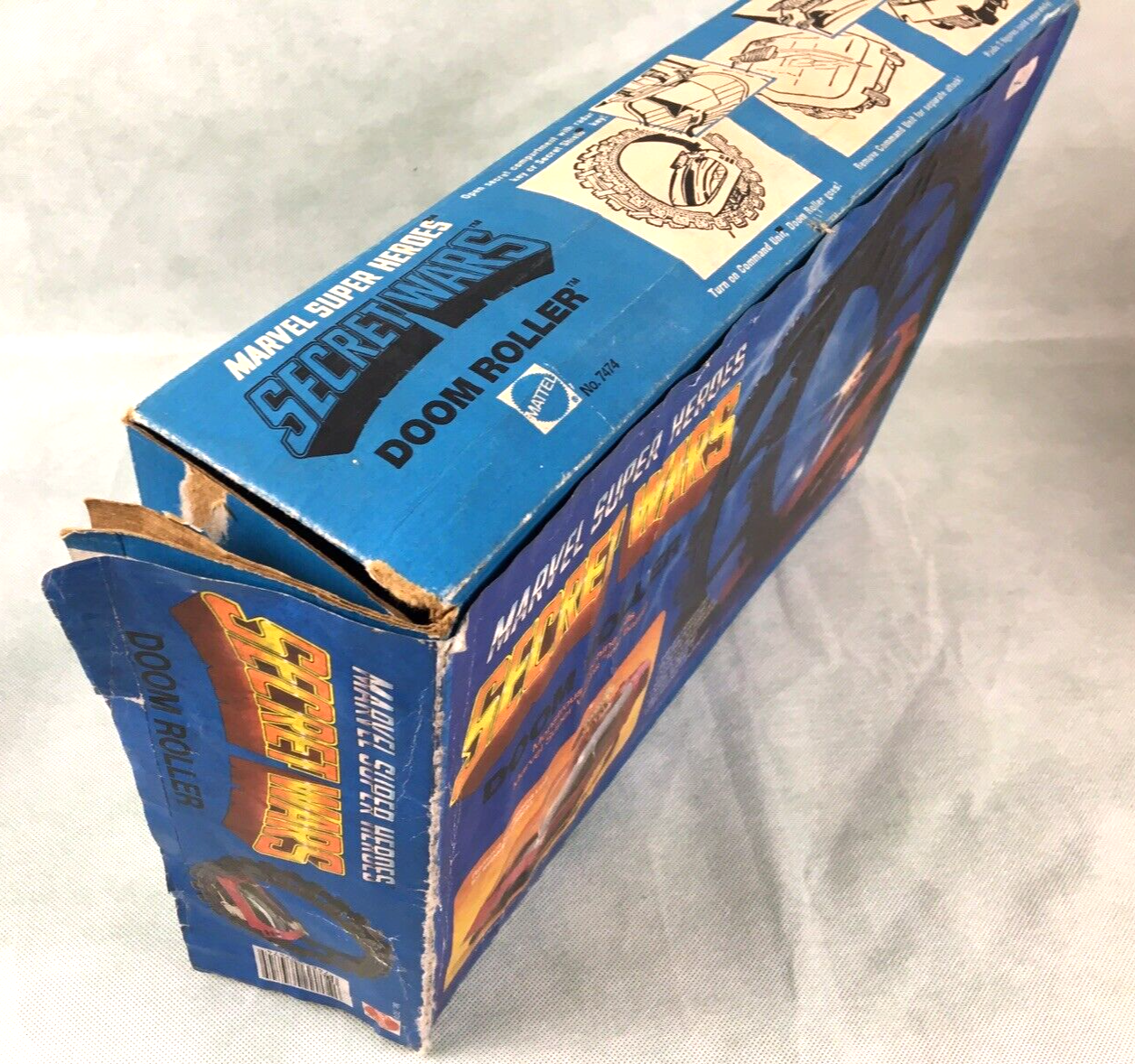 Marvel Secret Wars Doom Roller with box near complete and working
