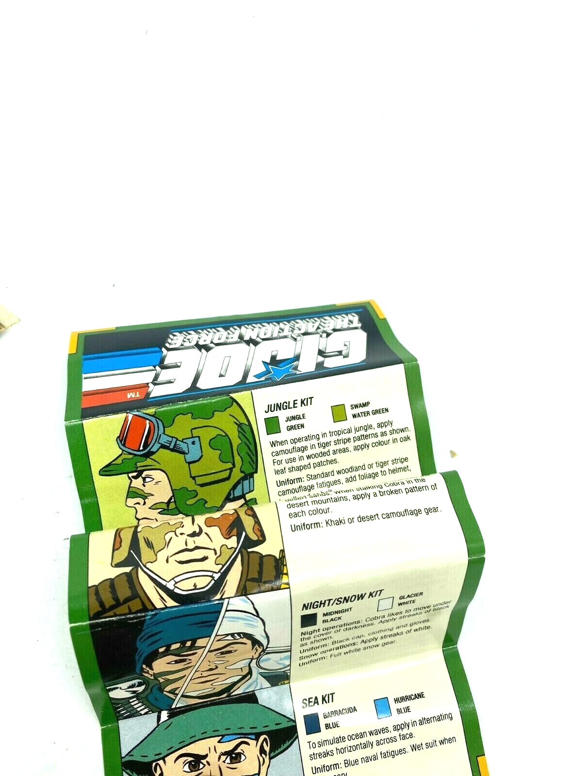 GI Joe, Action Force Face paint came free with figures