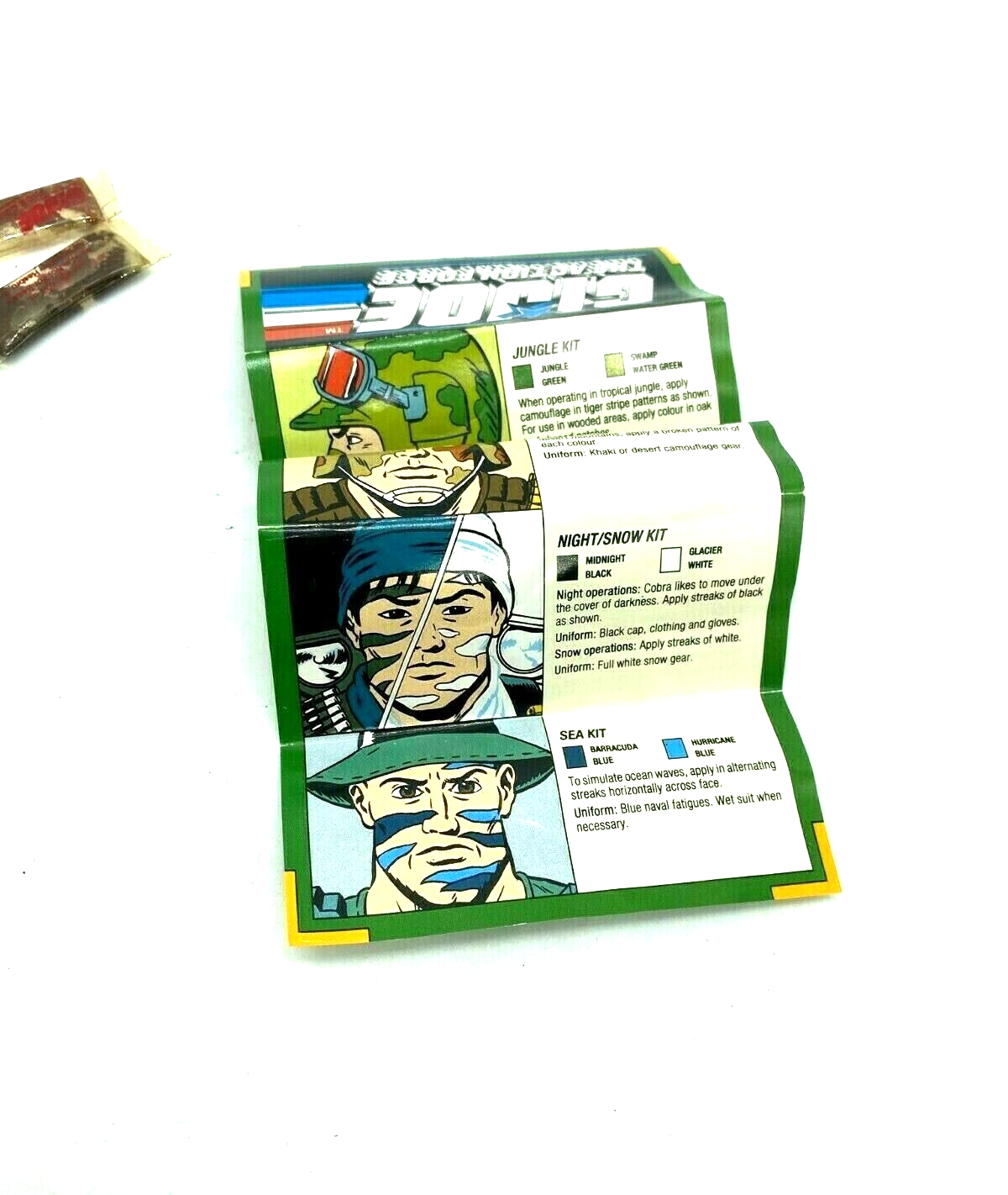 GI Joe, Action Force Face paint came free with figures