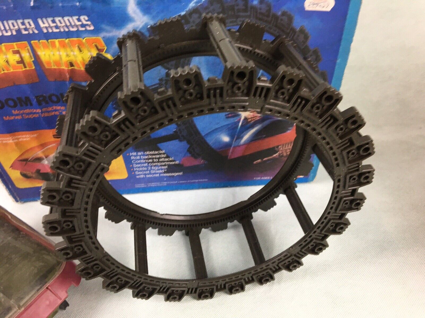 Marvel Secret Wars Doom Roller with box near complete and working