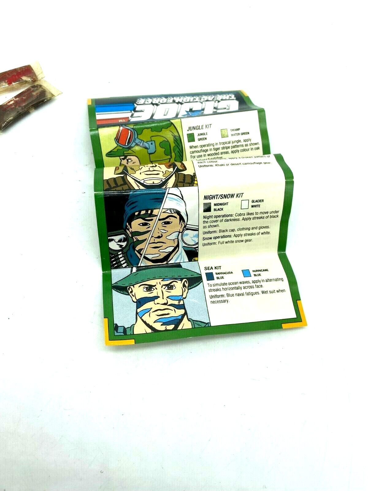 GI Joe, Action Force Face paint came free with figures