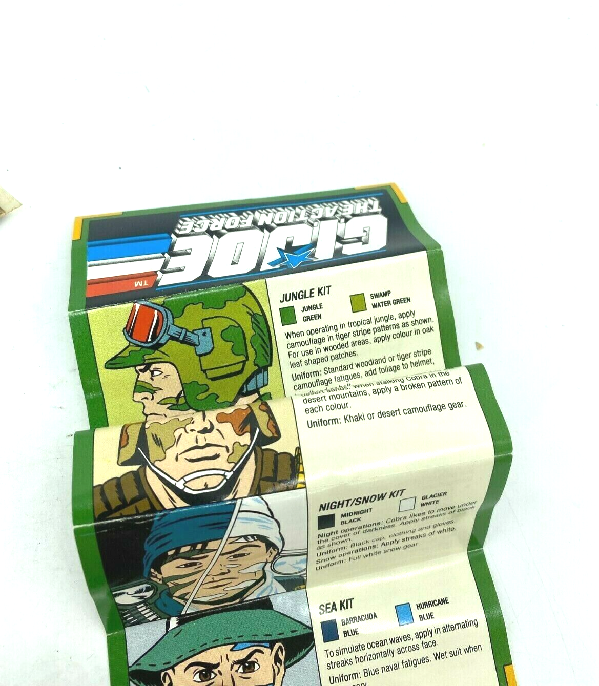 GI Joe, Action Force Face paint came free with figures