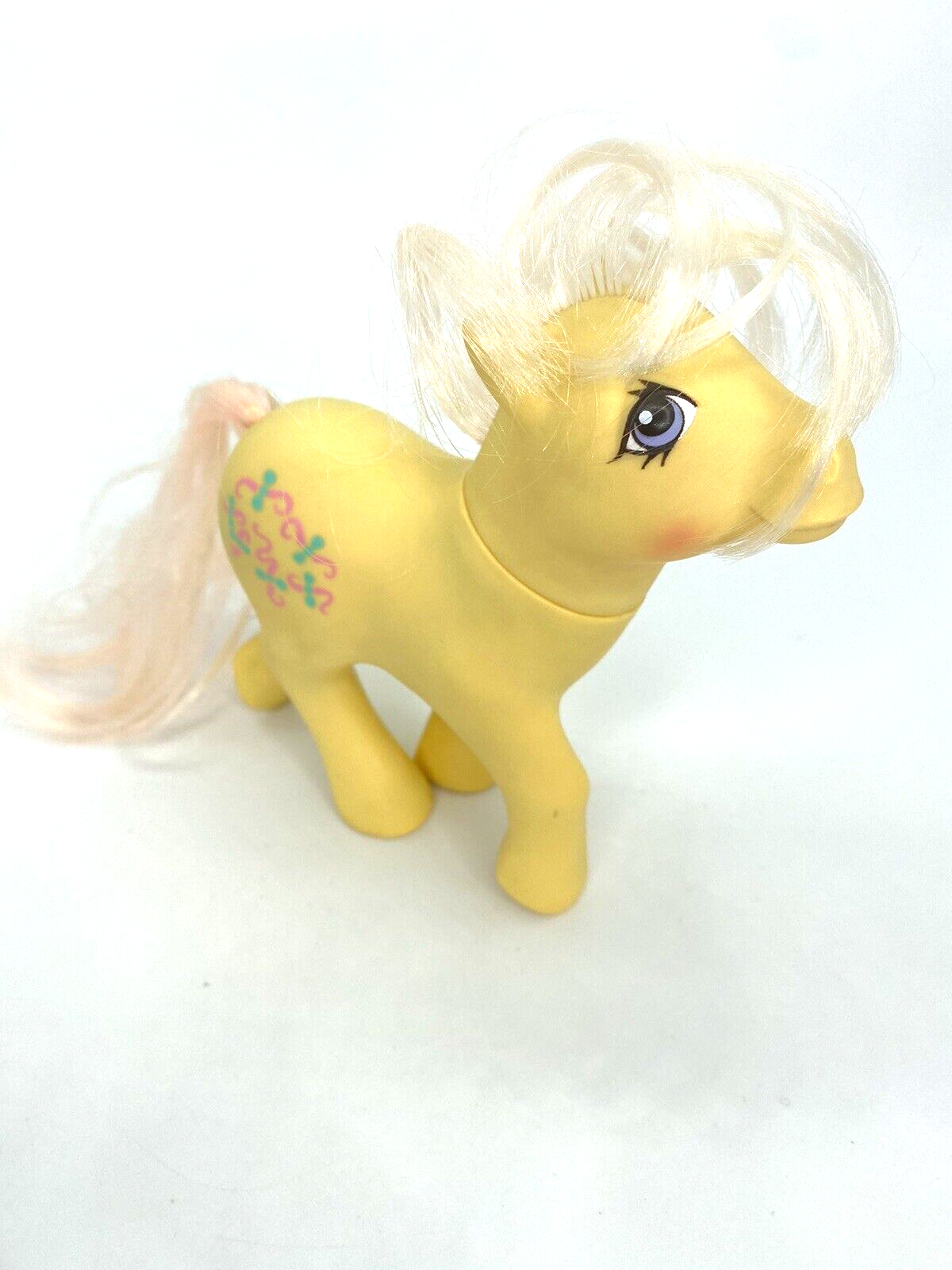 My Little Pony, Kiss curl, yellow, G1 Hasbro 1984, mlp, 1980s, baby