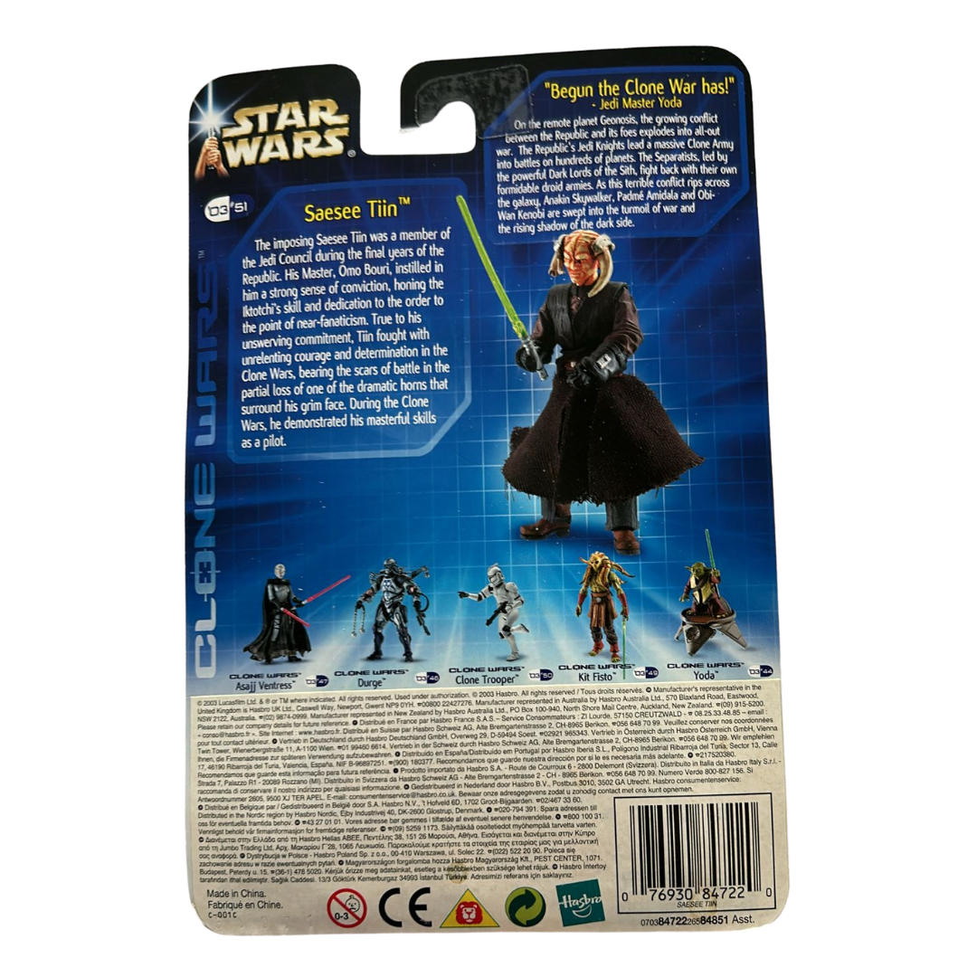 Star Wars Saesee Tiin Clone Wars Army of The Republic Action Figure MOC