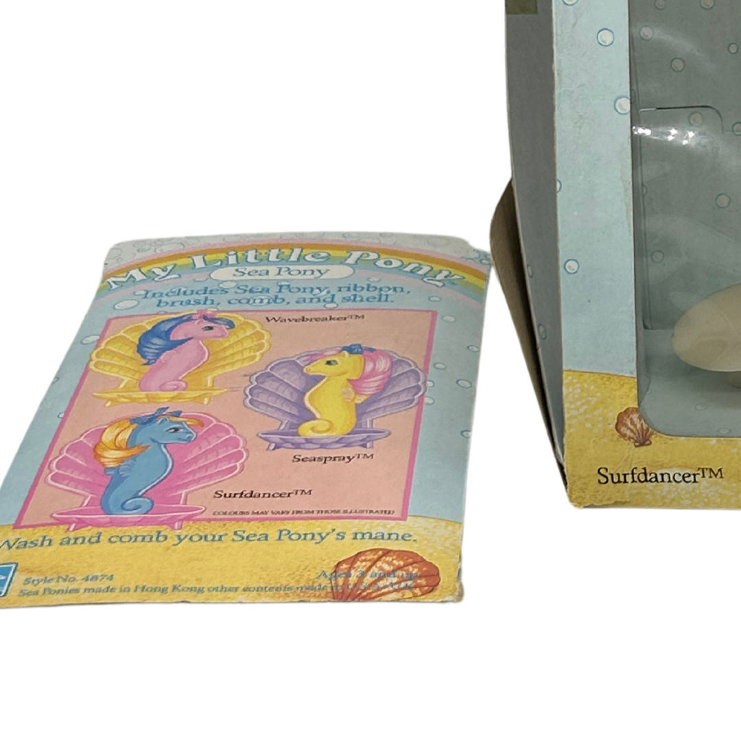 Vintage My Little Pony Sea Pony Surfdancer with box & inserts one side panel off