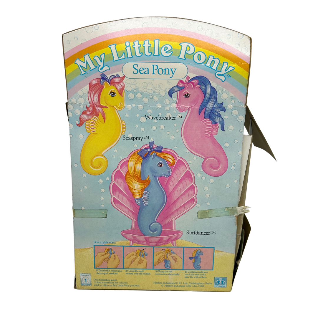 Vintage My Little Pony Sea Pony Surfdancer with box & inserts one side panel off