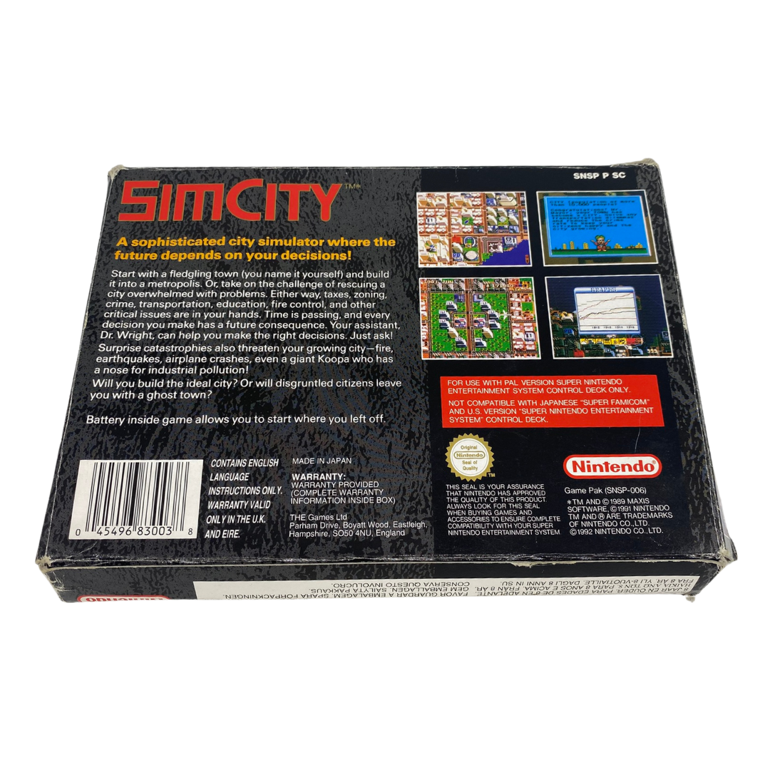 Super Nintendo / SNES Sim City with box and insert