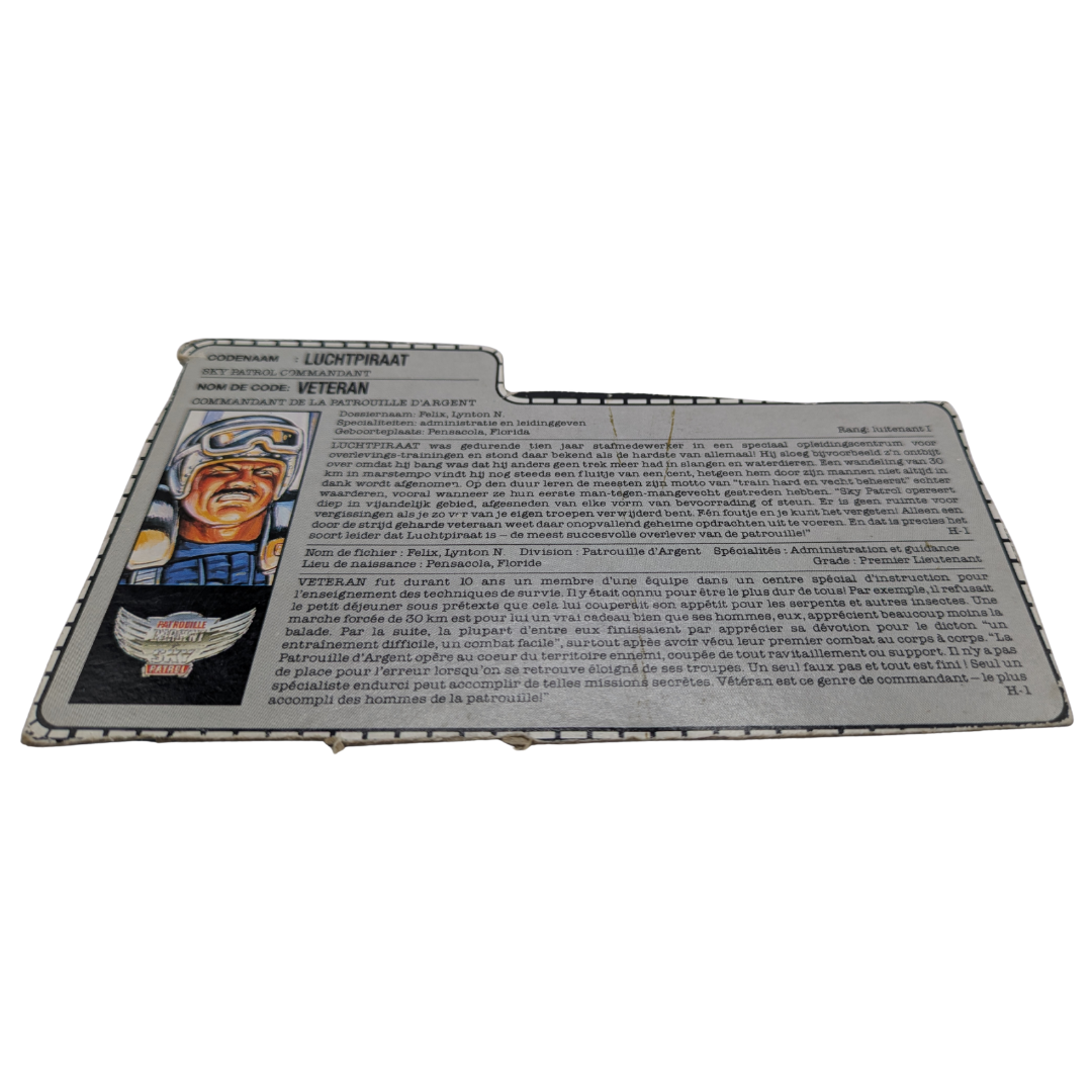 Gi Joe, Action Force Skydive filecard French, Dutch 924