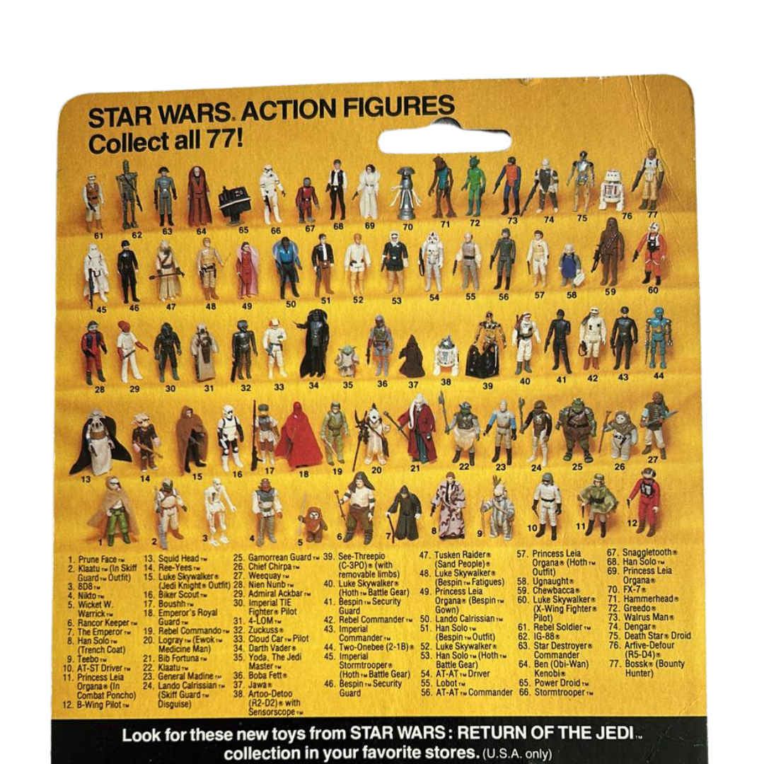 Vintage Star Wars Death Star Droid ROTJ cardback Kenner