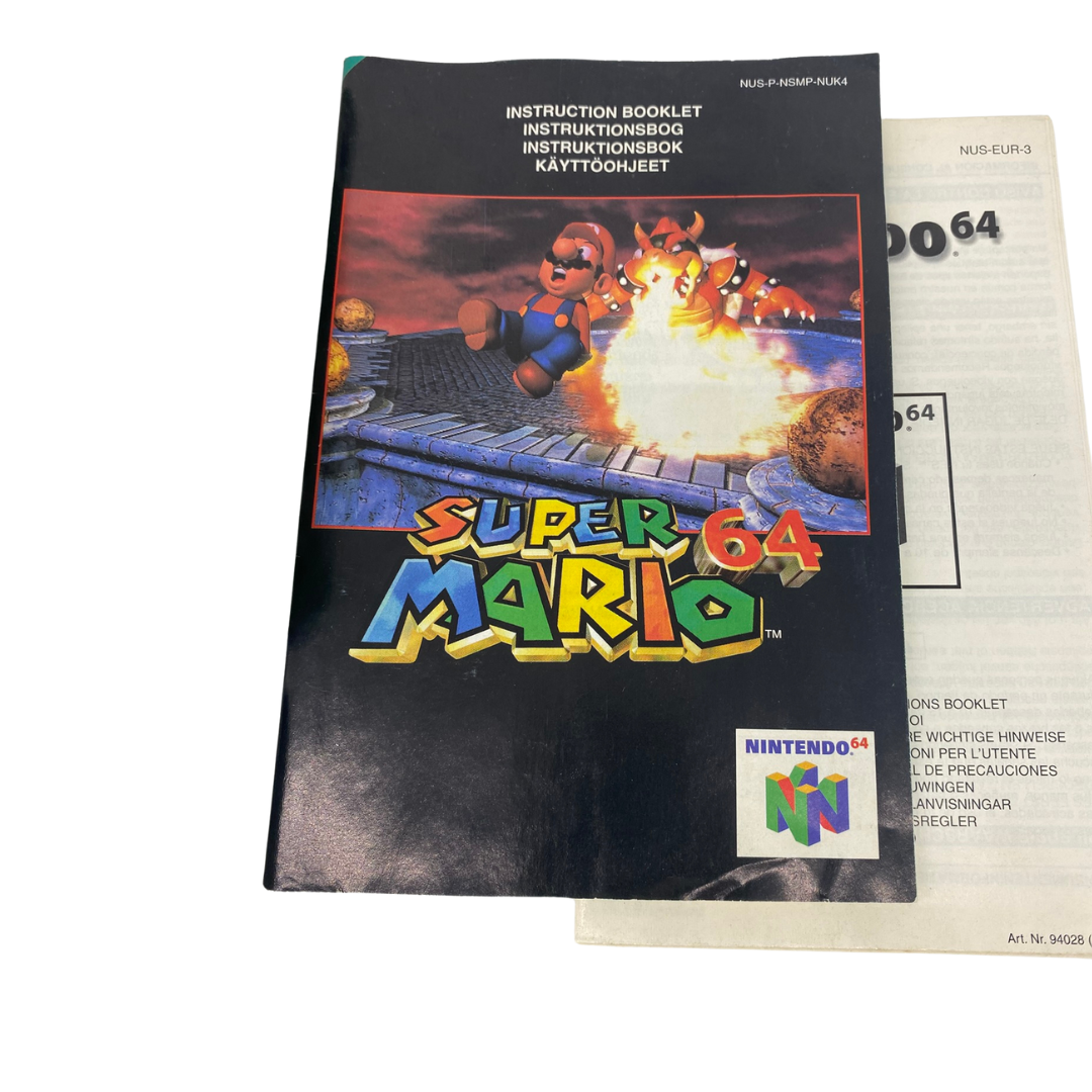 Nintendo 64 / N64 Super Mario 64, game, box, insert instructions