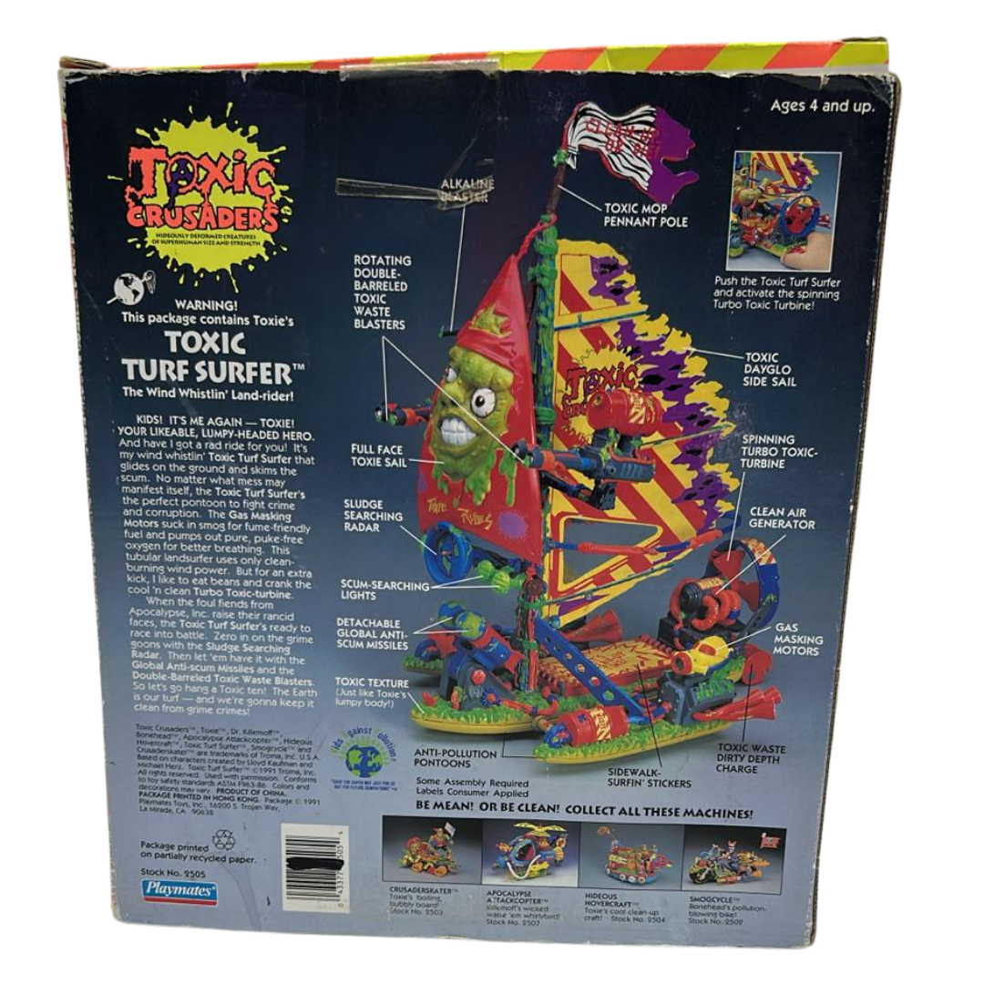 Toxic Crusaders Toxic Turf Surfer in box with unused contents