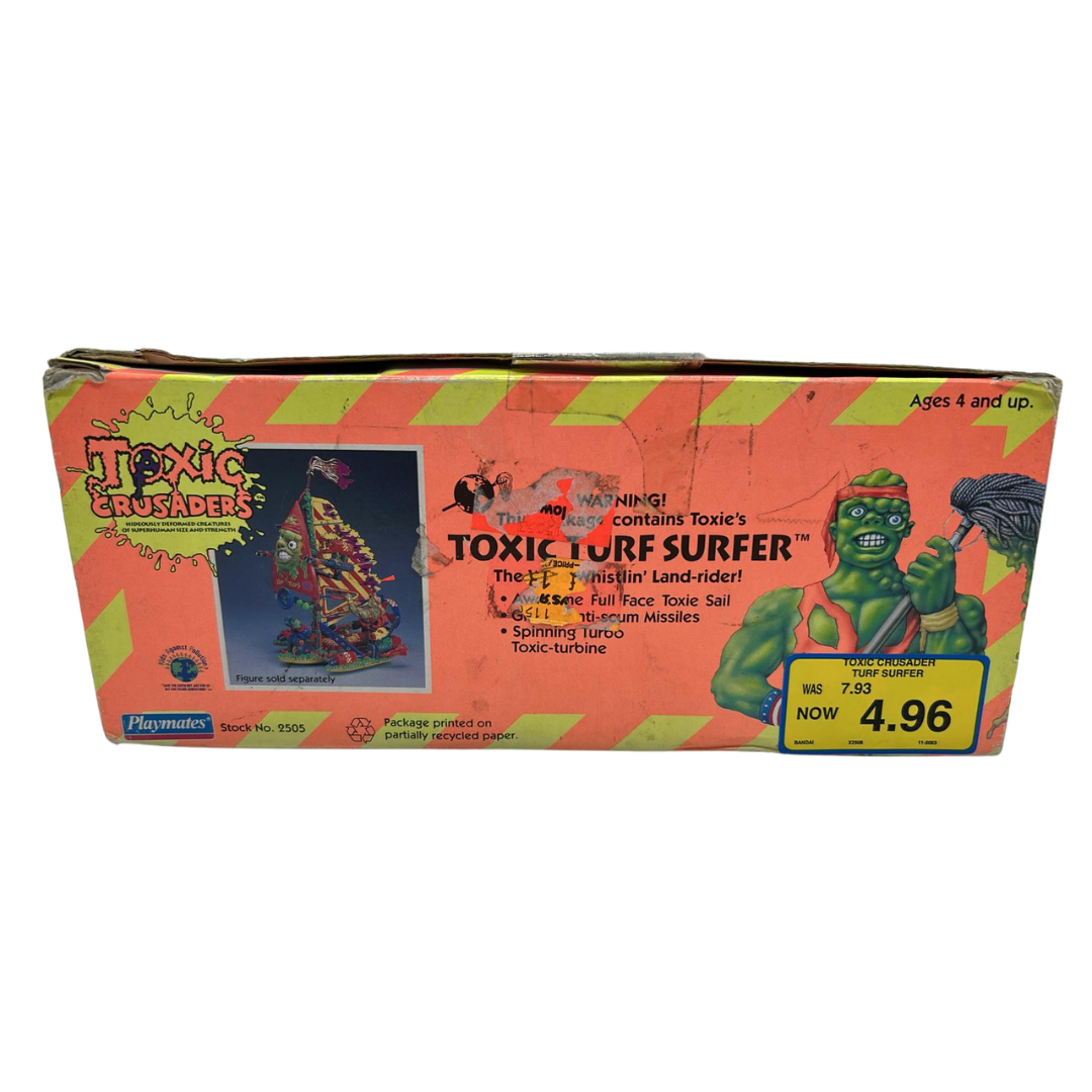 Toxic Crusaders Toxic Turf Surfer in box with unused contents