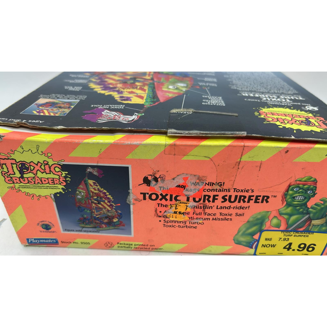 Toxic Crusaders Toxic Turf Surfer in box with unused contents