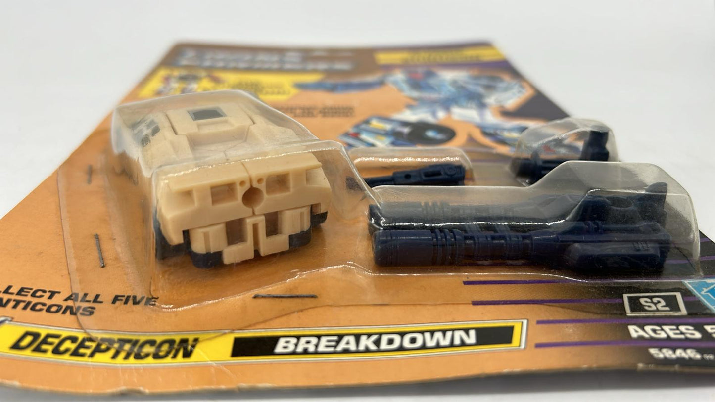 Transformers G1 Breakdown stapled on card complete