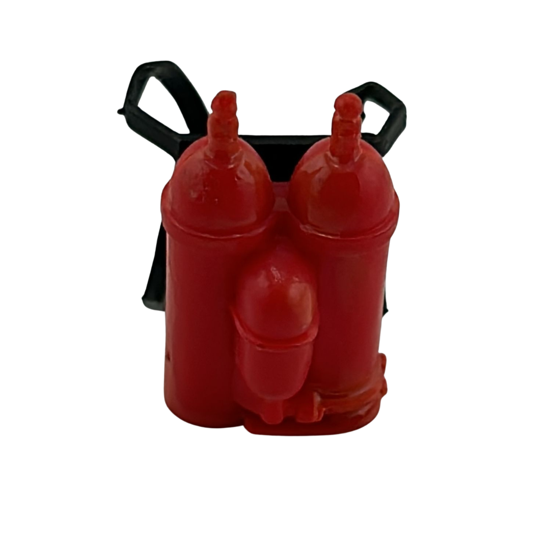 A-Team flamethrower backpack toy part for smaller figures by Galoob 206